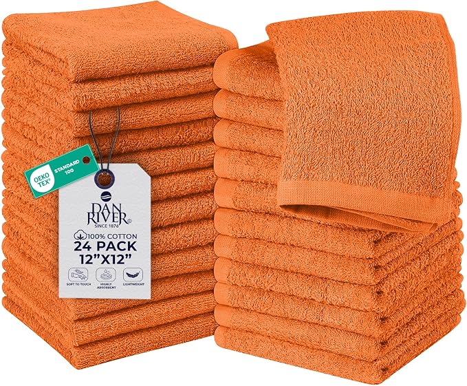 DAN RIVER 24 Pack Wash Cloths for Showering by DanRiver