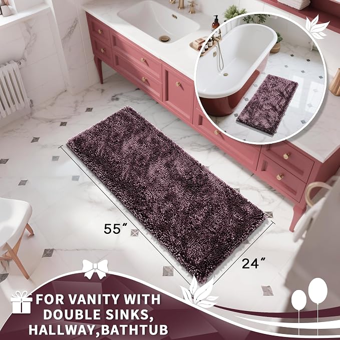 Yimobra Long Bathroom Rugs Runner 55x24 Inch, Extra Thick Soft Absorbent - Image 4