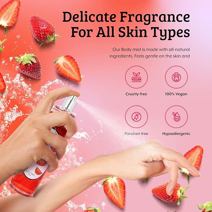 Luxurious Scented Strawberry Fragrance Body Mist A Sophisticated 8 oz Gift - Image 5