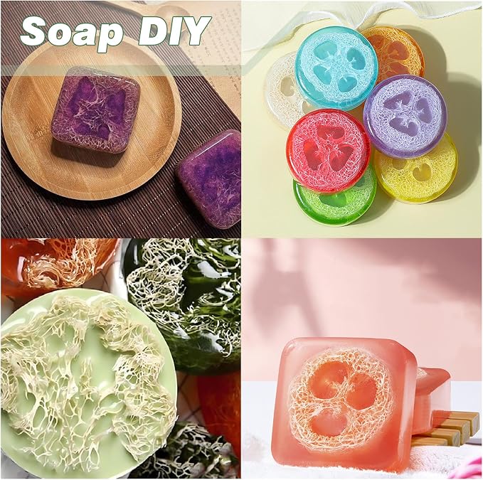 Natural Loofah Slices Cuts for Soap Making-20 Pack Organic Luffa Loofa Sponges - Image 5