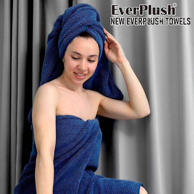 Everplush Diamond Jacquard 6 Pieces Bath Towel Set, Luxury Super Soft Oversized - Image 4