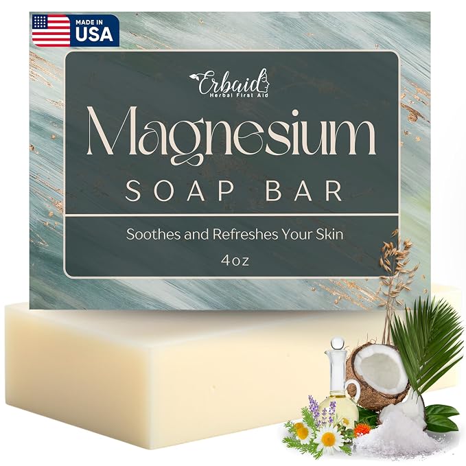 Dead Sea Magnesium Soap Bar – Deep Cleansing, Moisturizing Body Soap by Erbaid