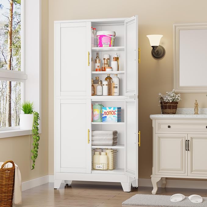 75.2" Tall Metal Pantry Cabinet, Kitchen Pantry Storage Cabinets - Image 6