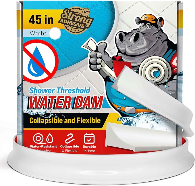 Shower Threshold Water Dam Barrier 45" by ExploreHippoDam