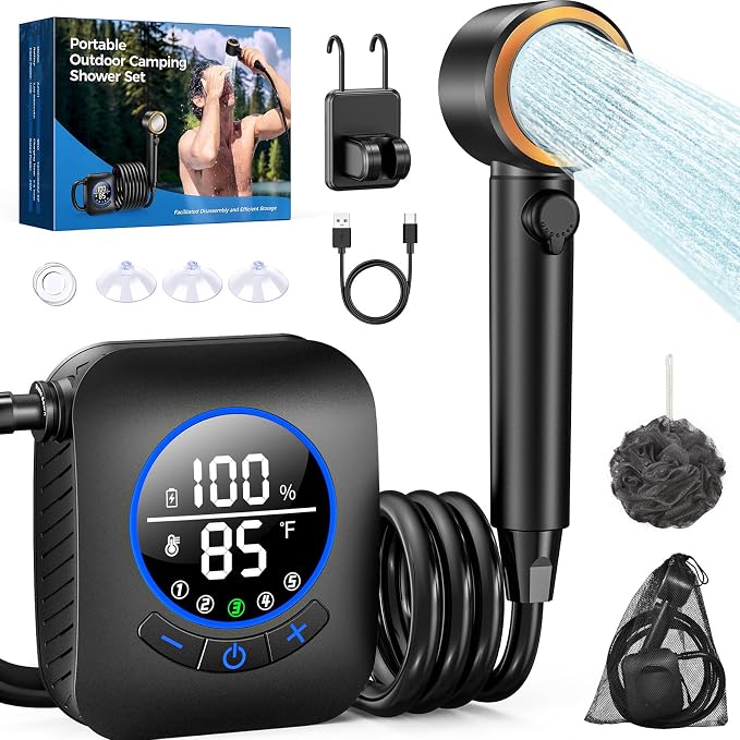 Portable Shower for Camping 8000mAh by Docusvect