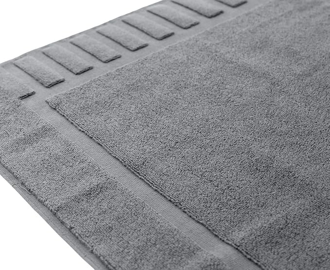 White Classic Luxury Bath Mat Floor Towel Set - Image 2