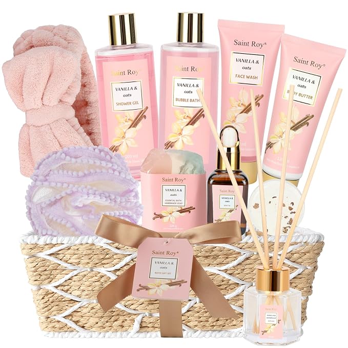 Bath and Body Gift Baskets for Women, Body Oil, Saint Roy Gifts for Mom - Image 9