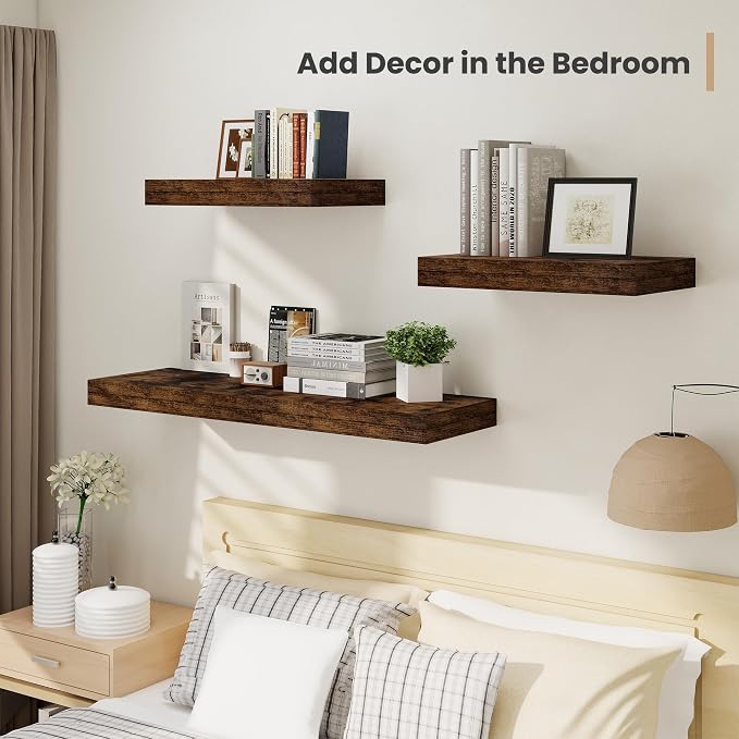 Heimlove 12" Deep Floating Shelves, 36 x 12 Inch Wall Mounted Long Floating - Image 2