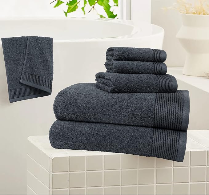 Belizzi Home 100% Cotton Ultra Soft 6 Pack Towel Set, Contains 2 Bath Towels - Image 4