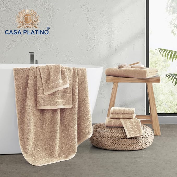 Casa Platino 100% Cotton 8 Piece Bath Towel Set - Image 3