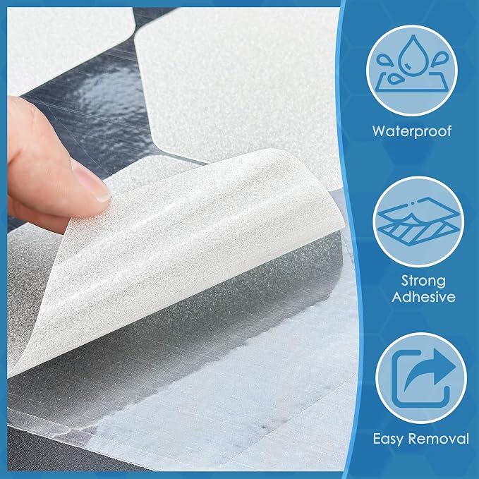 S&X 24 Pcs Anti Slip Shower Stickers, Oversized Non Slip Bathtub Stickers - Image 5