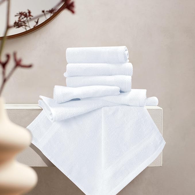GLAMBURG Ultra Soft 12-Piece Washcloths Set 13x13-100% Ringspun Cotton - Image 3