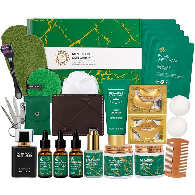 Christmas Gifts for Men, Beard Grooming Kit, Spa and Bath, Self-Care Gift by RAROSAACCA