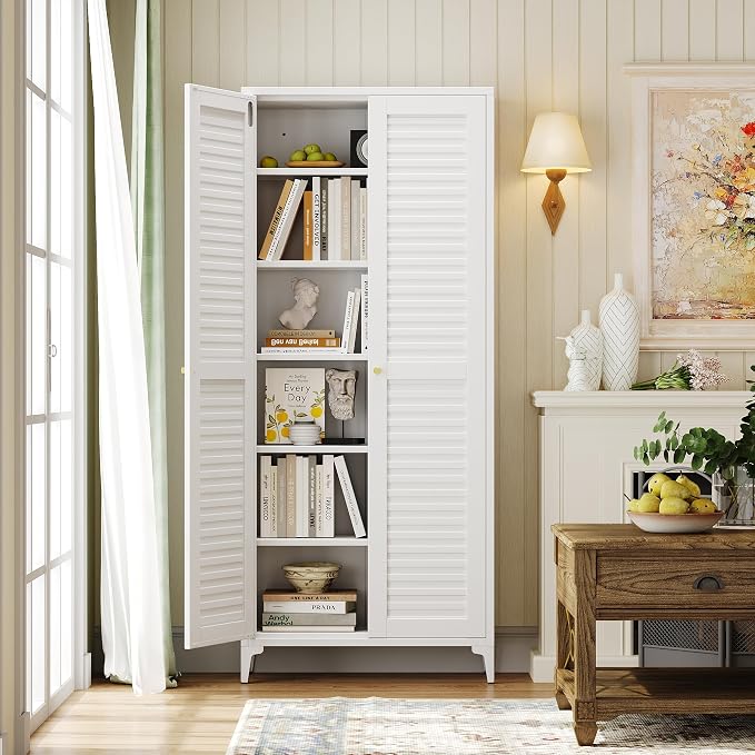 74" H Metal Pantry Cabinet, Kitchen Pantry Storage Cabinets - Image 9
