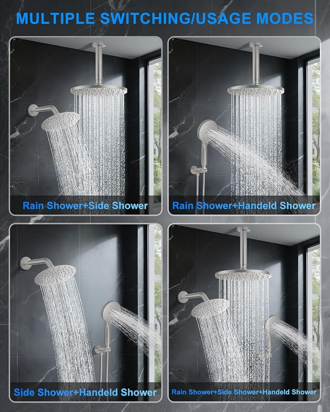 Shower System with Pressure Balance Valve, Brushed Nickel - Image 4