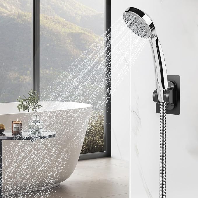 2Pcs Strong Adjustable Shower Head Holder Adhesive- Wall Mounted Heavy Duty - Image 7