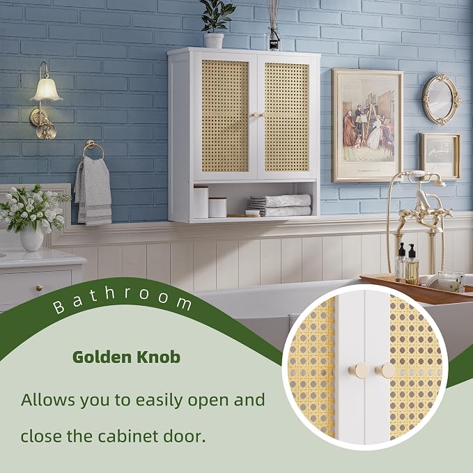 Bathroom Wall Cabinet, Bamboo Over-The-Toilet Storage Organizer - Image 5