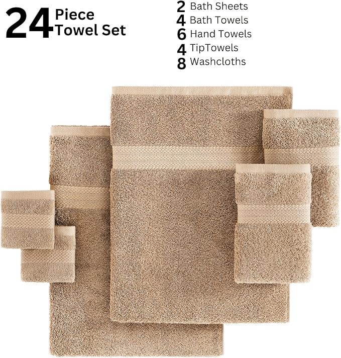 Lane Linen 100% Cotton Towel Set - Image 5