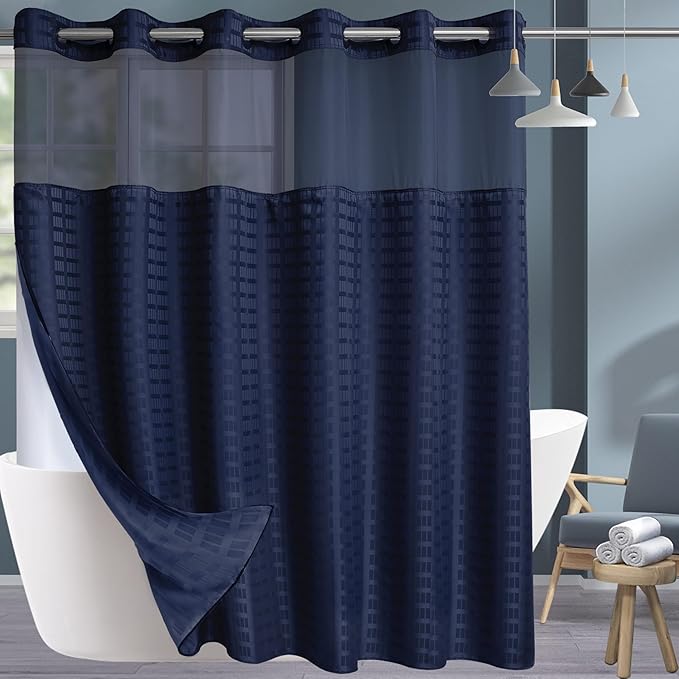 Conbo Mio Extra Wide No Hook Shower Curtain by ConboMio