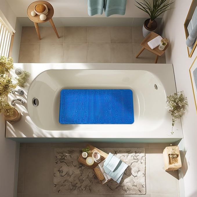Double Layer Foam Non Slip Bathtub Mat 37x17in, More Comfortable and Thicker - Image 9