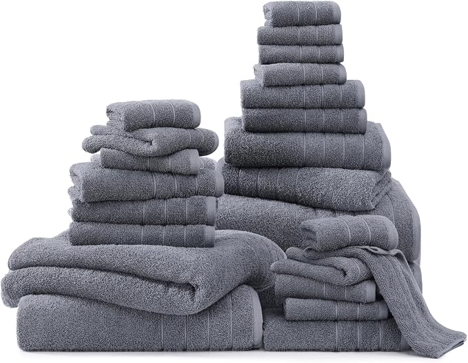 Casa Platino 100% Cotton Bath Towel Set – 24 Pc Set - Image 2