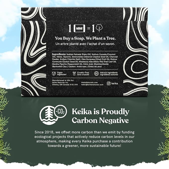 Keika Charcoal Black Soap Bar for Eczema, Men Women Teens - Image 5