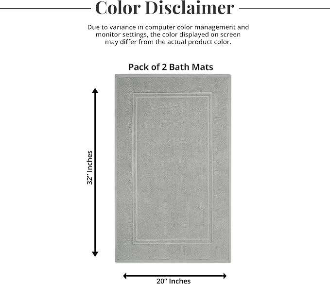 Tens Towels Pack of 2 Bath Mats 100% Cotton, 20 x 32 Inches, Super Absorbent - Image 9