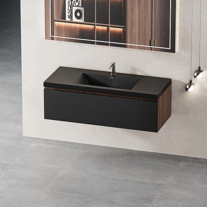 48" Floating Bathroom Vanity Sink Combo, Wall-Mounted Cabinet - Image 8
