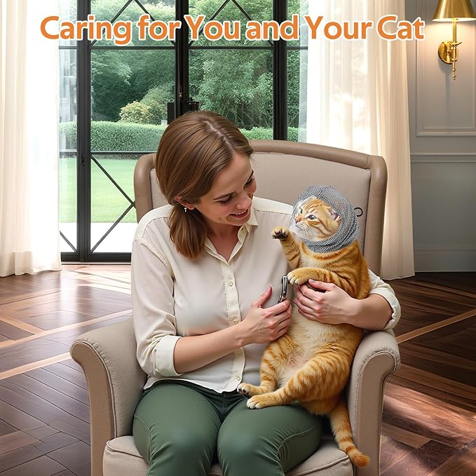 Adjustable Cat Muzzle for Grooming and Biting Prevention, Breathable TPU - Image 2