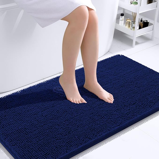 OLANLY Bathroom Rugs 44x24, Extra Soft Absorbent Chenille Bath Rugs, Rubber by OLANLY