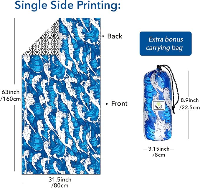 4Monster Microfiber Beach Towel Quick Dry, Super Absorbent Lightweight Travel - Image 4