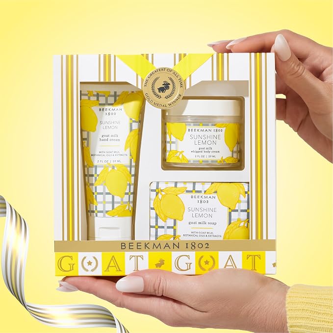 Beekman 1802 Best of the Zest Sunshine Lemon 3-Piece Bodycare Gift Set - Image 9