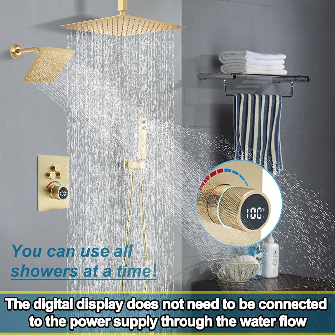 Shower System 12 Inches Rainfall Shower System Shower Head System - Image 3