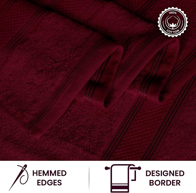 Casa Lino 4 Piece Bath Towel Set | 1 Bath Towel, 2 Wash Cloth, 1 Hand Towels | - Image 4