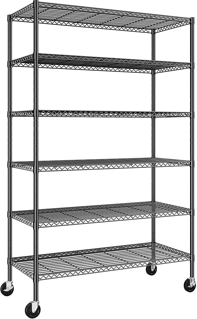 82" H X45 W X18 D Wire Shelving Unit, 6 Tier Adjustable Storage Shelves by Romorgniz