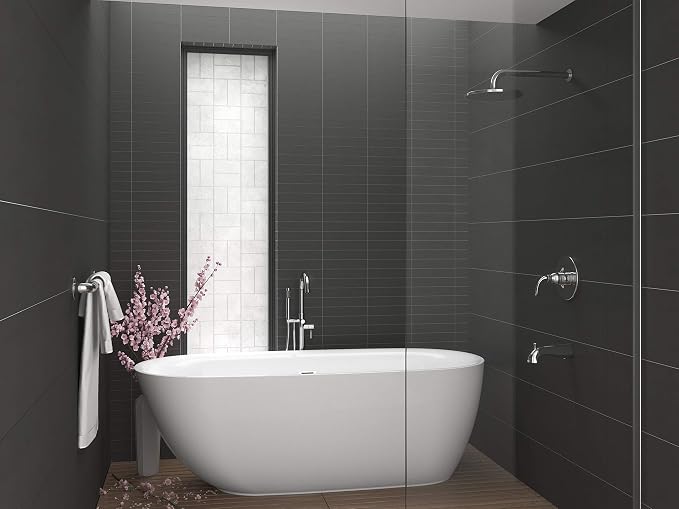 ANZZI Freestanding Tub 67”, Soaker Tub, Acrylic Center Drain, Luxury Spacious - Image 4