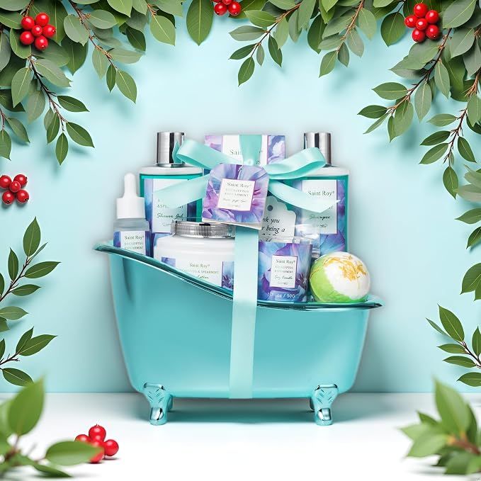 Bath and Body Basket Set Luxury EUCALYPTUS & Mint Spa Gift Basket - Image 4