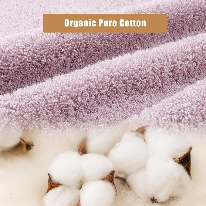 SEMAXE Bath Towel Set, 100% Cotton Absorbent Bathroom Towels - Image 2