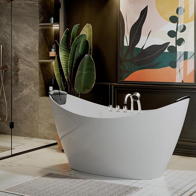 Empava 67" Freestanding Whirlpool Bathtub Oval - Image 5