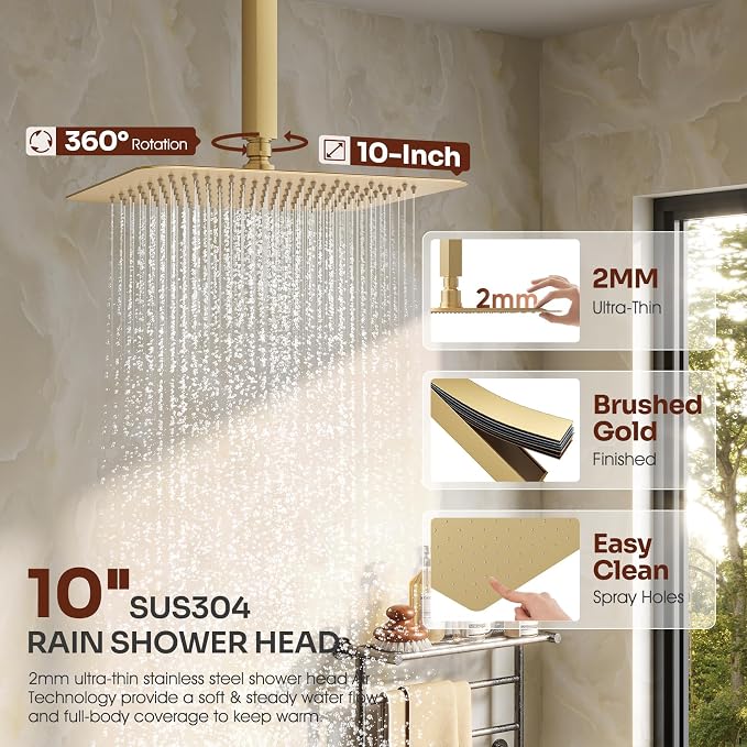 Ceiling Mount Shower Faucet Set, High-Pressure Showerheads Set - Image 3