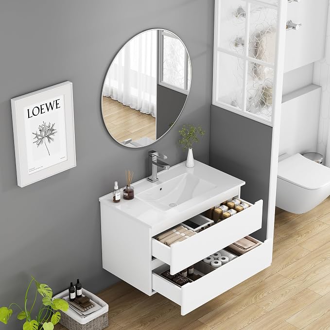 32" Wall Mounted Bathroom Vanity - Image 6