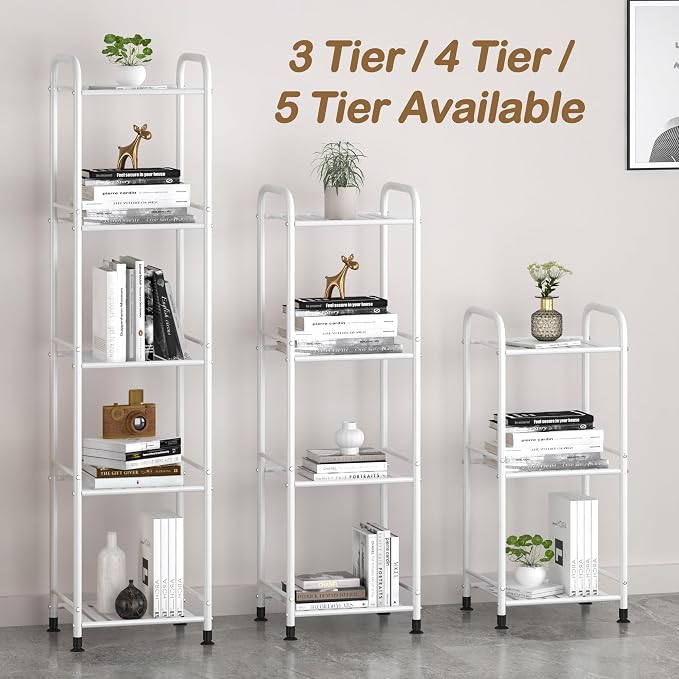 JSB 3 Tier Narrow Bathroom Shelving Unit, Kitchen Storage Rack Organizer Metal - Image 5