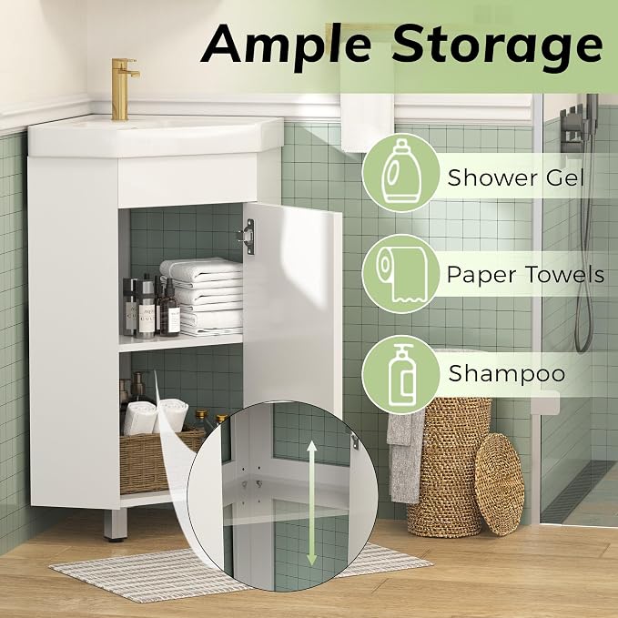 24" Corner Bathroom Vanity Sink Combo - Image 3
