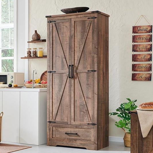 Farmhouse Kitchen Pantry Cabinet by JXQLINGMUFurniture