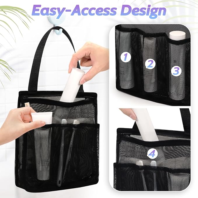 Portable Mesh Shower Caddy, Gym Travel Camp Dorm Room Essentials - Image 2