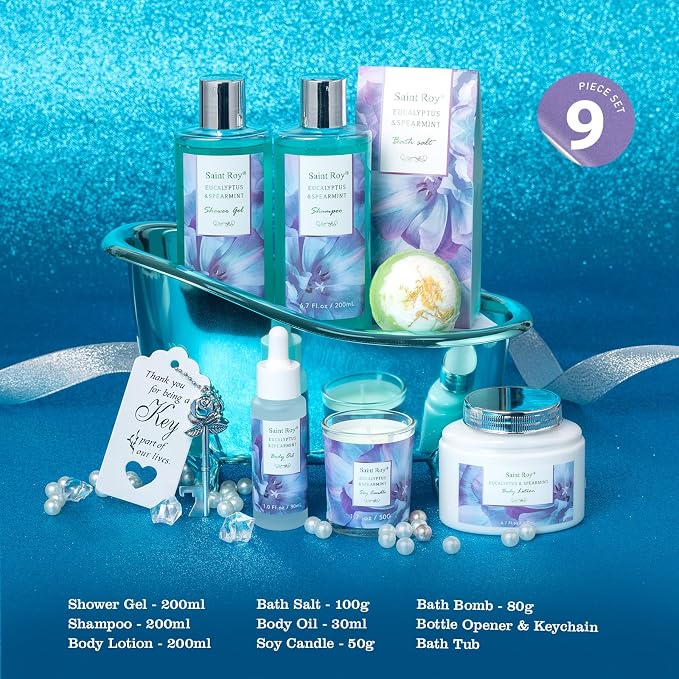 Bath and Body Basket Set Luxury EUCALYPTUS & Mint Spa Gift Basket - Image 2