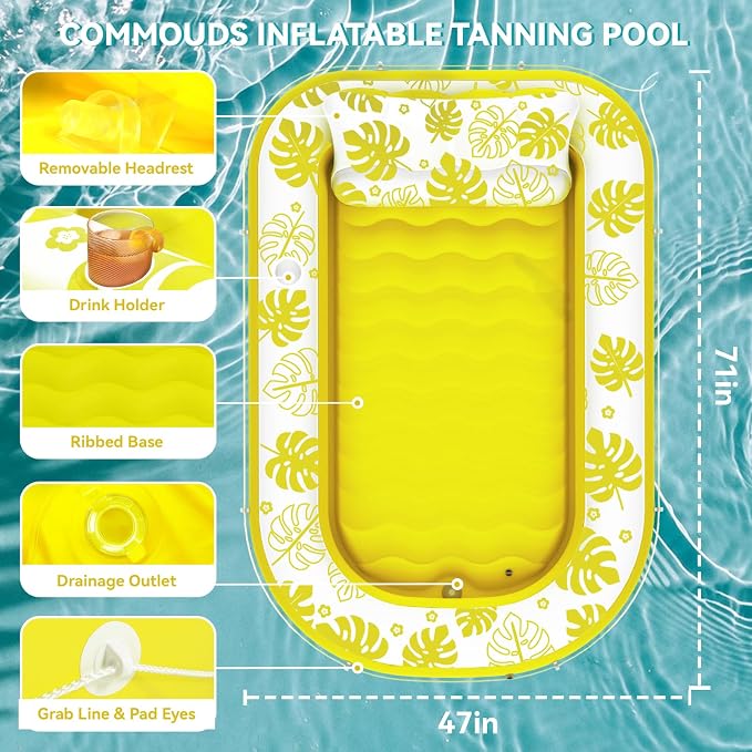 Inflatable Tanning Pool Lounger Float - Image 4