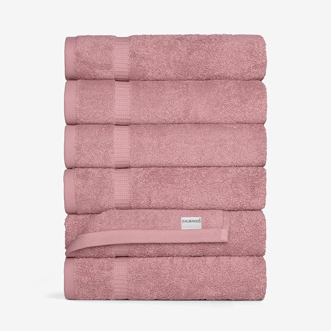 SALBAKOS 100% Turkish Cotton Hand Towel Set of 6 16x30 inch | Heirloom Quality - Image 4