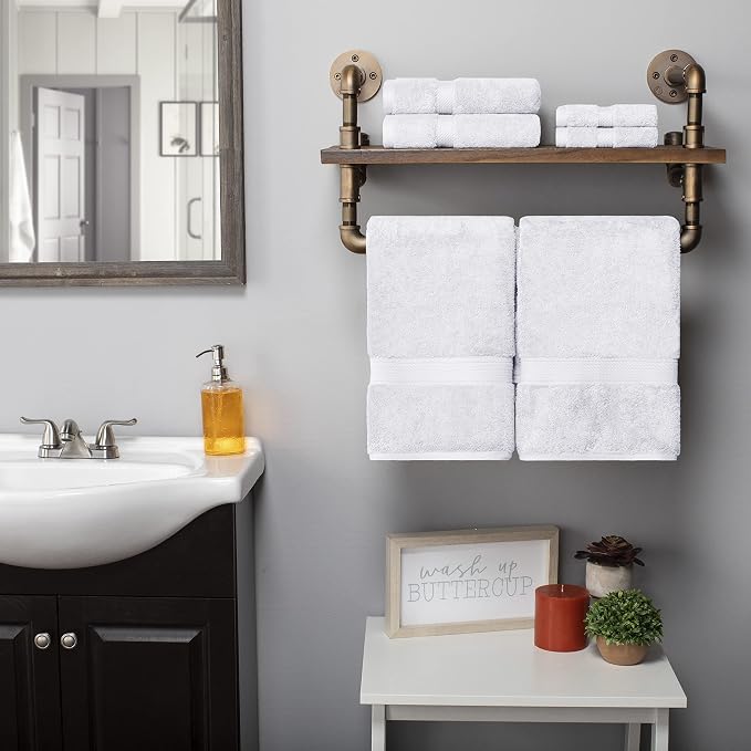 BLUENILEMILLS BNM Premium Quality Egyptian Cotton Towels, 6-Piece Ultra-Soft by Blue+Nile+Mills