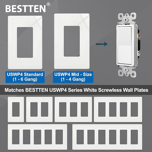 BESTTEN 30 Pack Single Pole Decorator Light Switch, Rocker Paddle Wall Switch - Image 6